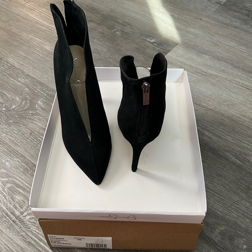 Jessica Simpson black suede bootie
